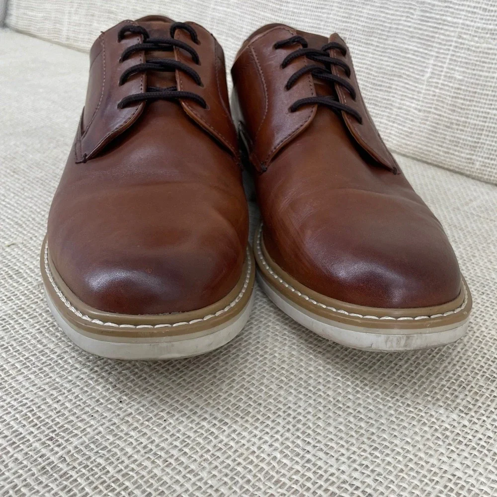 Florsheim Comfortech Mens Tan Leather Plain Toe Oxford Shoes 13369-229 Size 8.5M
